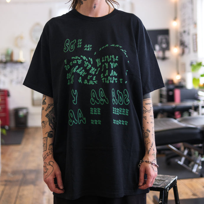 SORRY I AM AN ARTIST tee ~ green on black