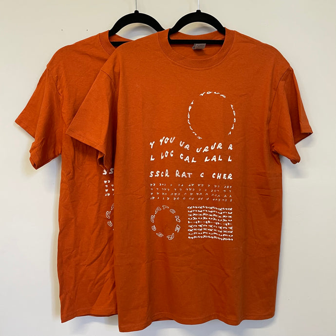 white/orange ~ support your local scratcher (size M & L)