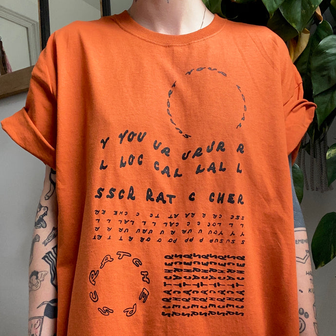 (orange) SUPPORT YOUR LOCAL SCRATCHER tee