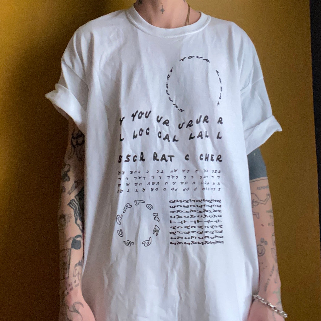(white) SUPPORT YOUR LOCAL SCRATCHER tee